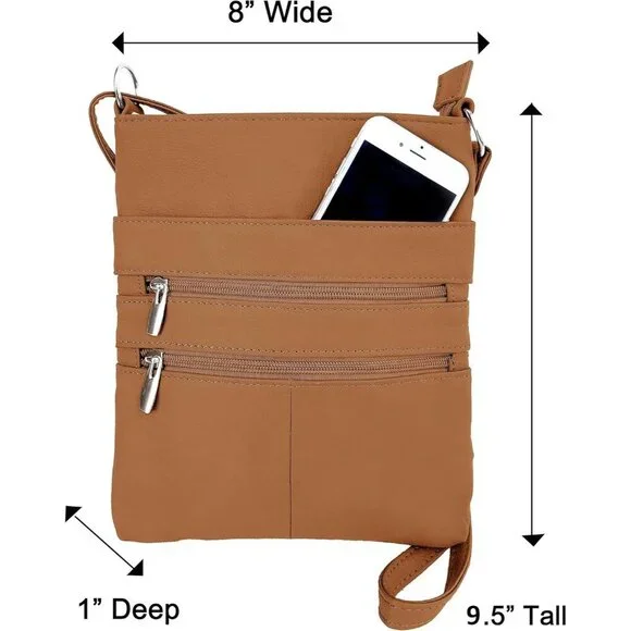 Mini Cross Body Purse Leather Small Travel Bag Multiple Pockets Adjustable Strap